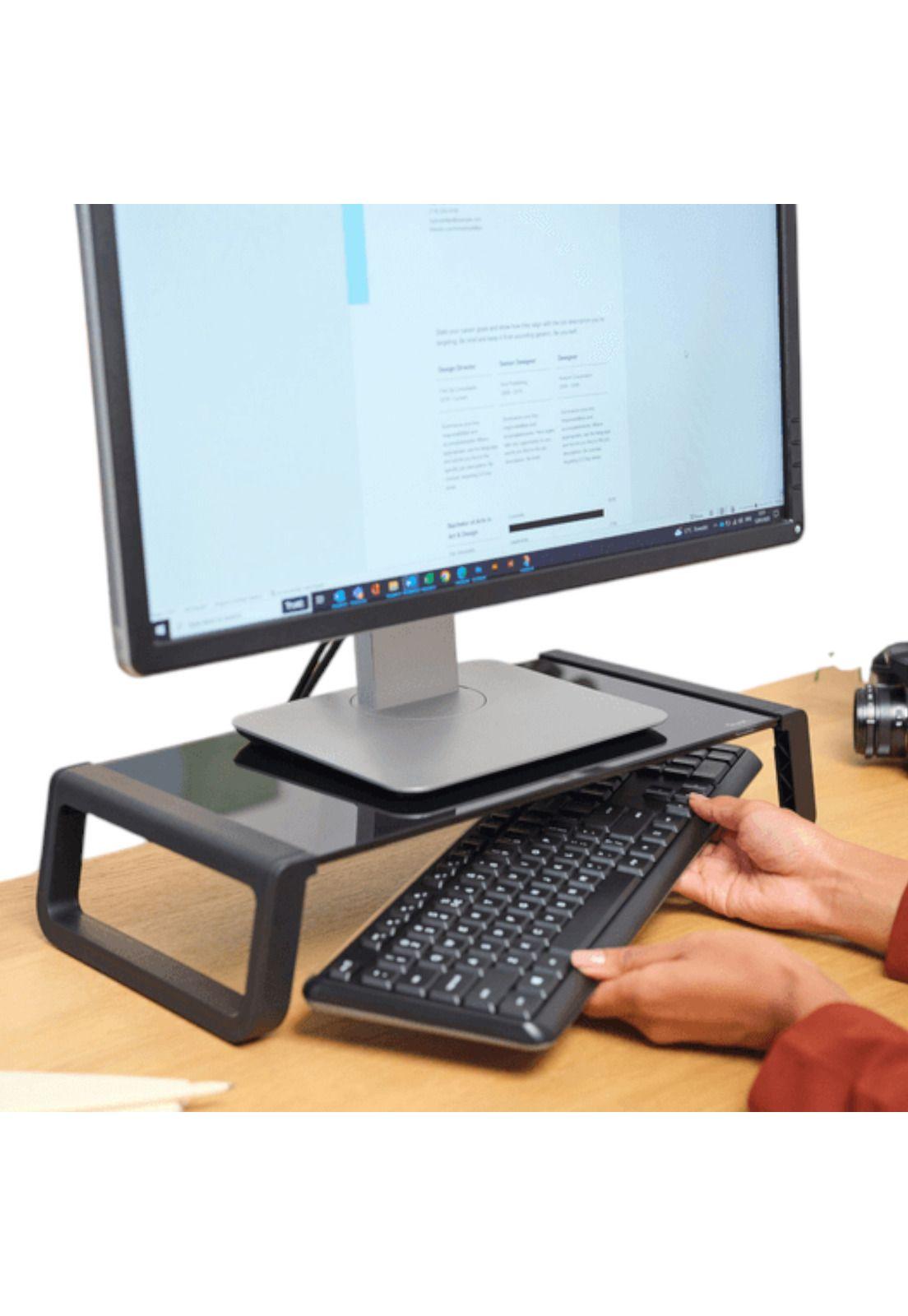 Soporte de Monitor Trust Monta Premium Tempered GLASS Black-4