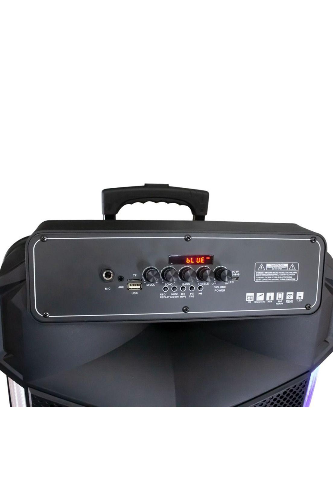 Parlante Karaoke de 15" RGB Recargable + Micrófono Inalámbrico BT15L-3