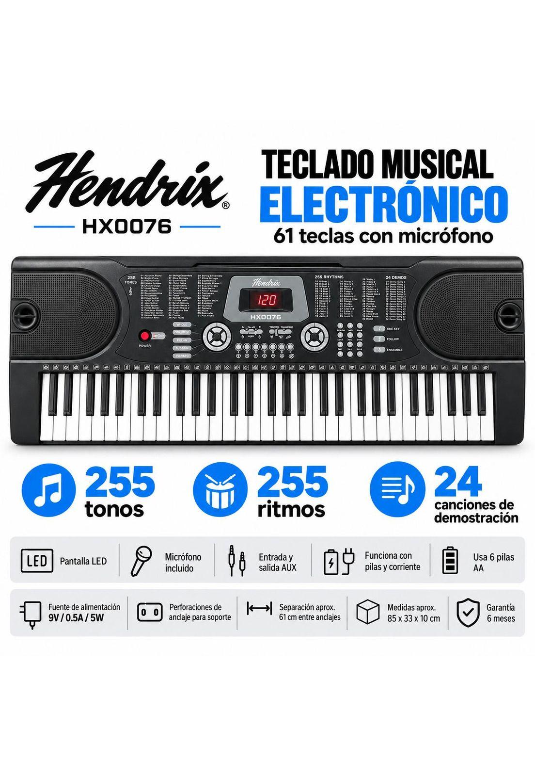 Teclado Musical de 61 Teclas - Piano Electrónico-6