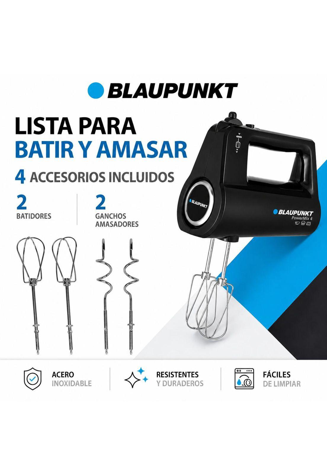 Batidora de Mano Power Mixer 500W de 5 Velocidades + Turbo-4