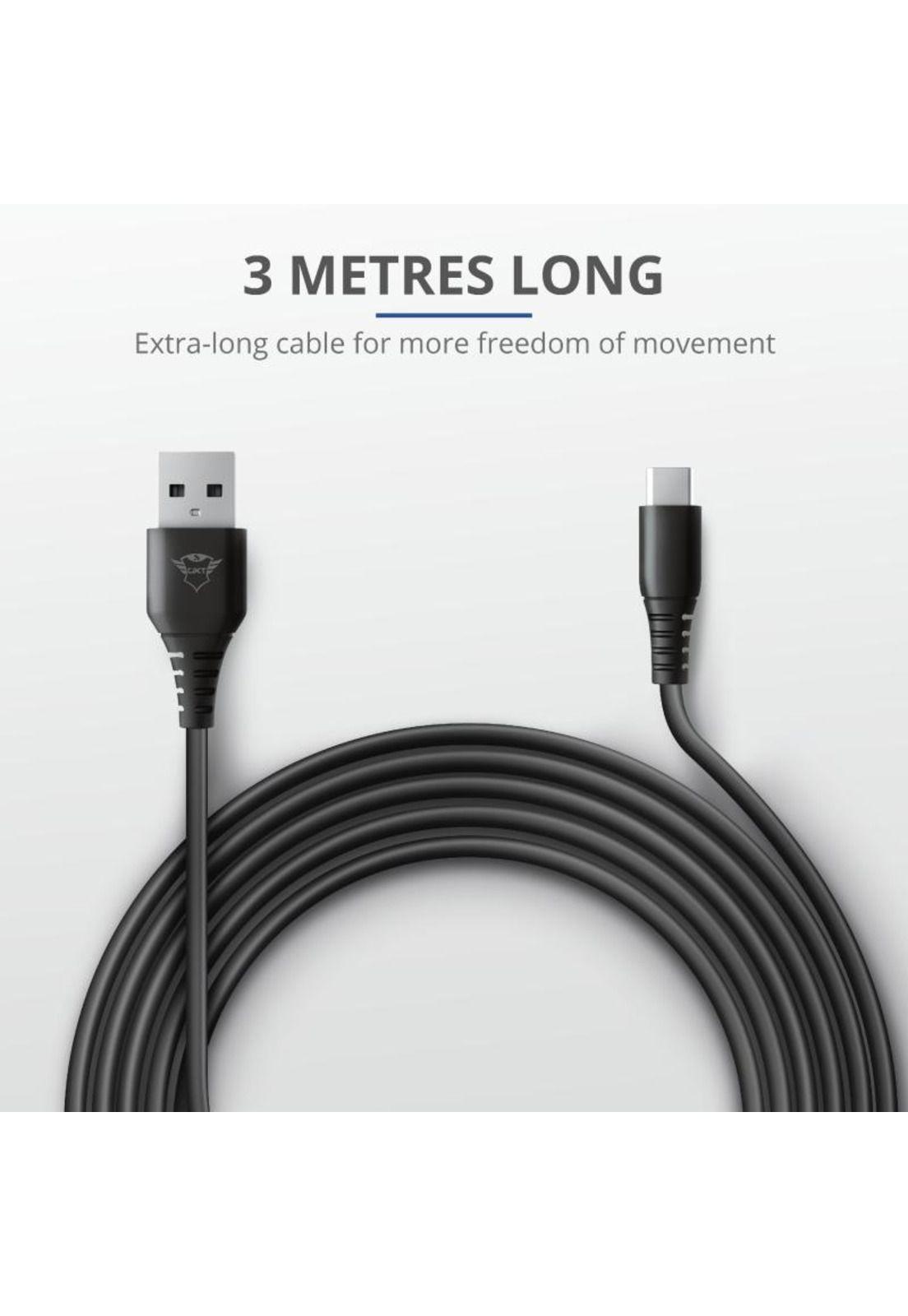 Cable De Datos Trust Type-C a USB para PS5 Carga Rápida 3M-4