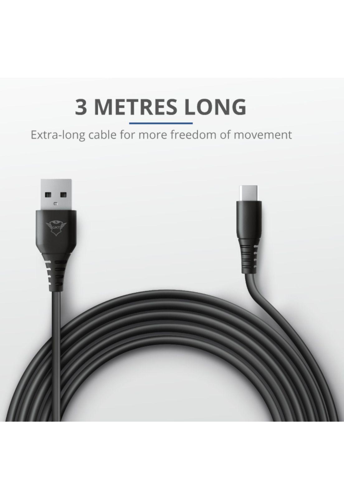 Cable De Datos Trust Type-C a USB para PS5 Carga Rápida 3M-5