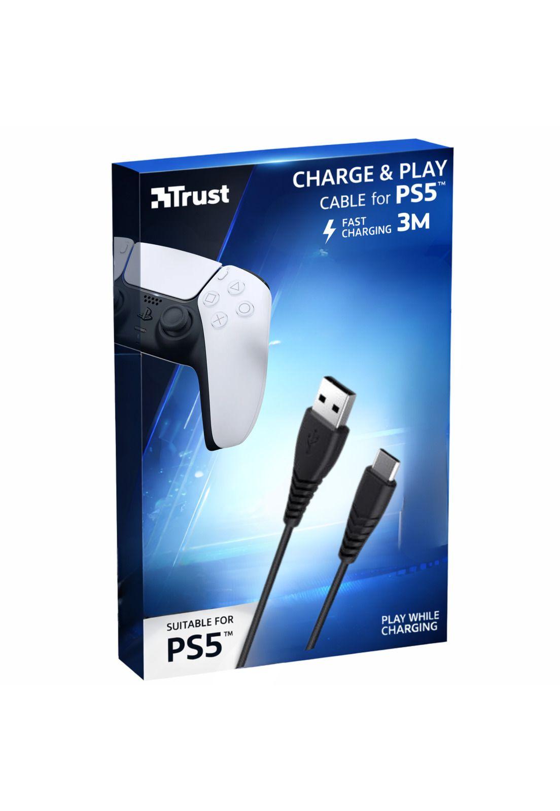 Cable De Datos Trust Type-C a USB para PS5 Carga Rápida 3M-0