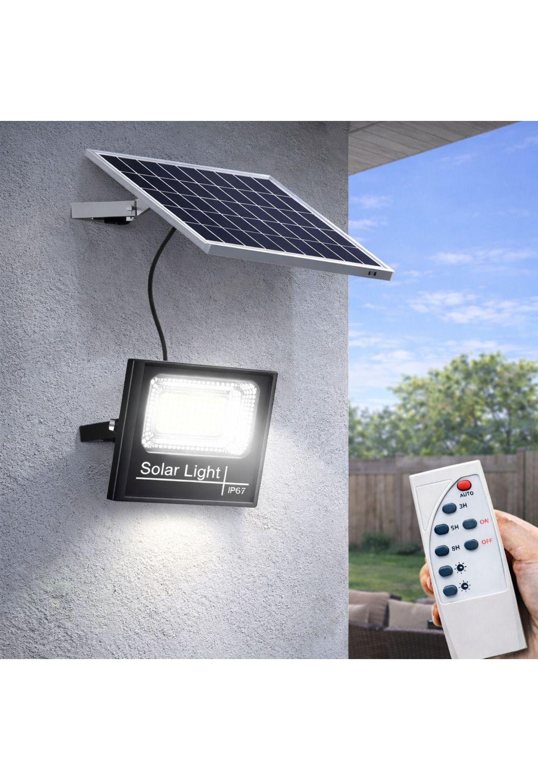 Foco Solar Exterior 25W IP67 con Panel HD + Control Remoto-6