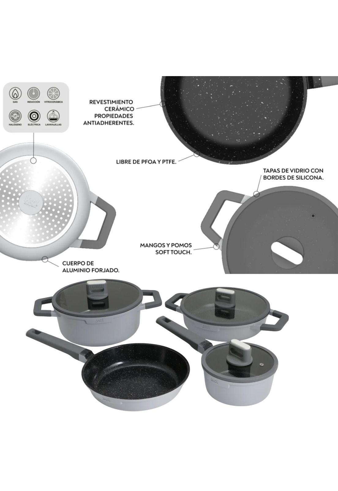Pack Batería de Cocina Profesional KW Forged Aluminum Gray-3