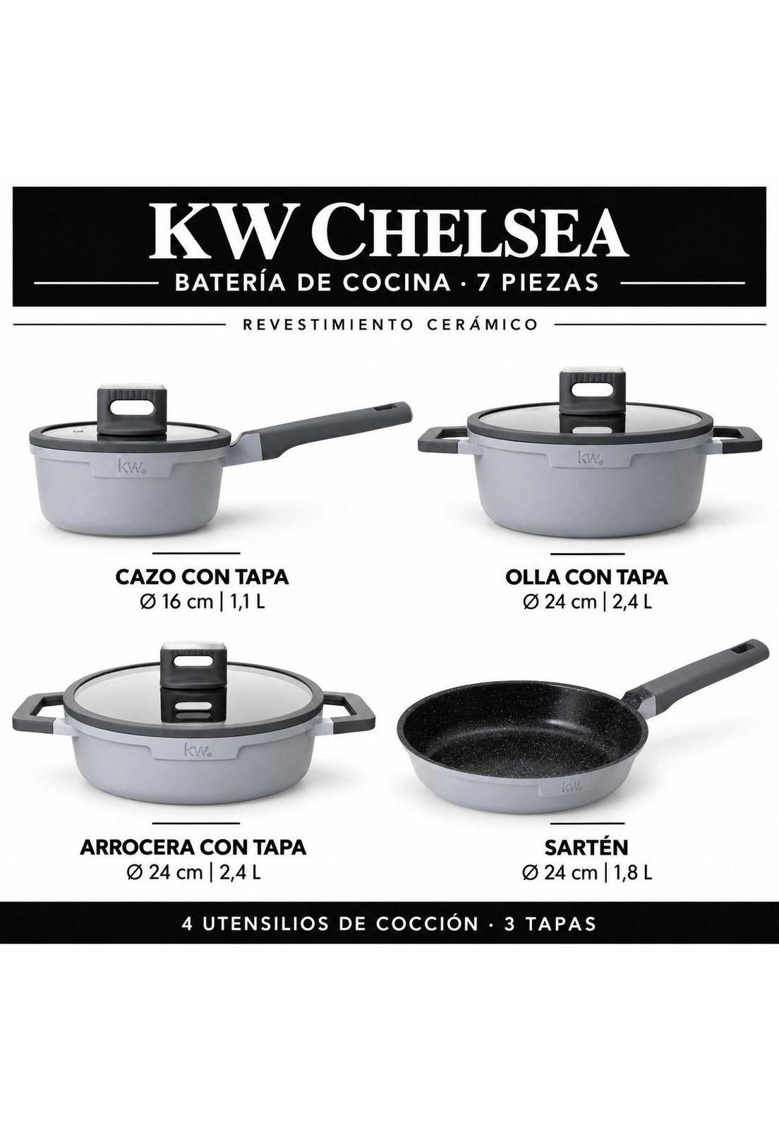 Pack Batería de Cocina Profesional KW Forged Aluminum Ceramic / Gray-6