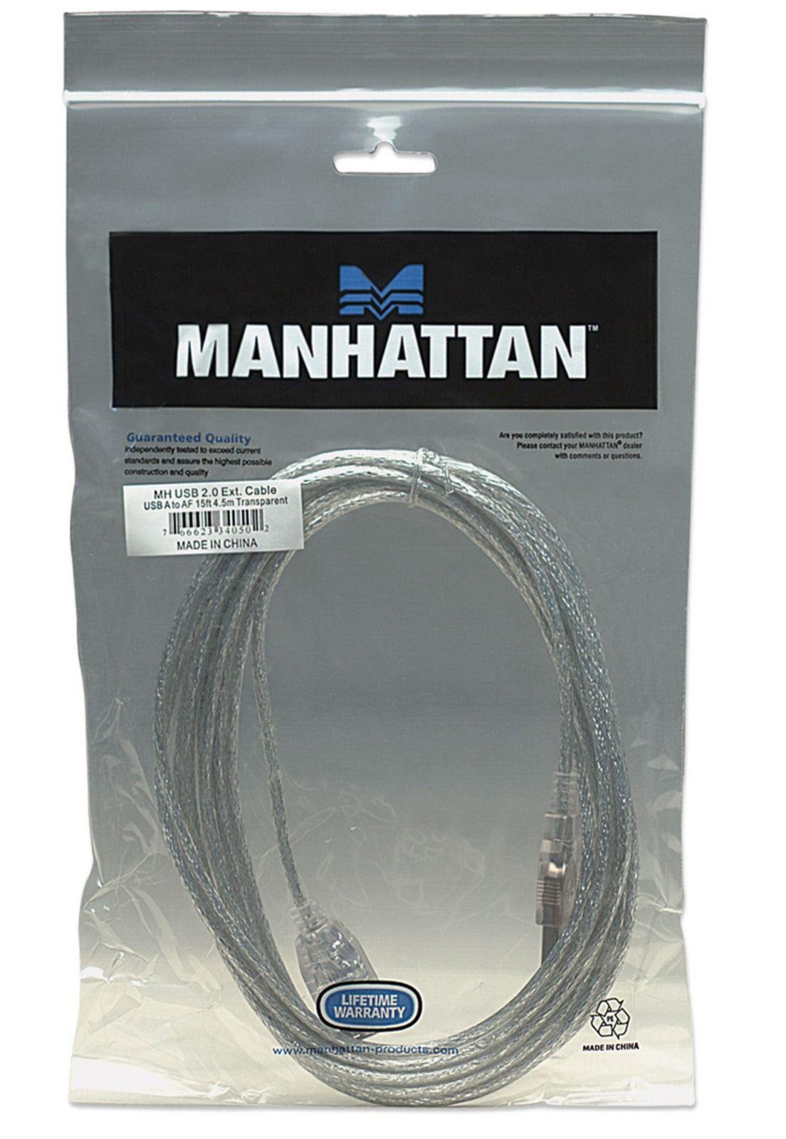 Cable De Datos Extension USB 4.5m  Manhattan 340502-2
