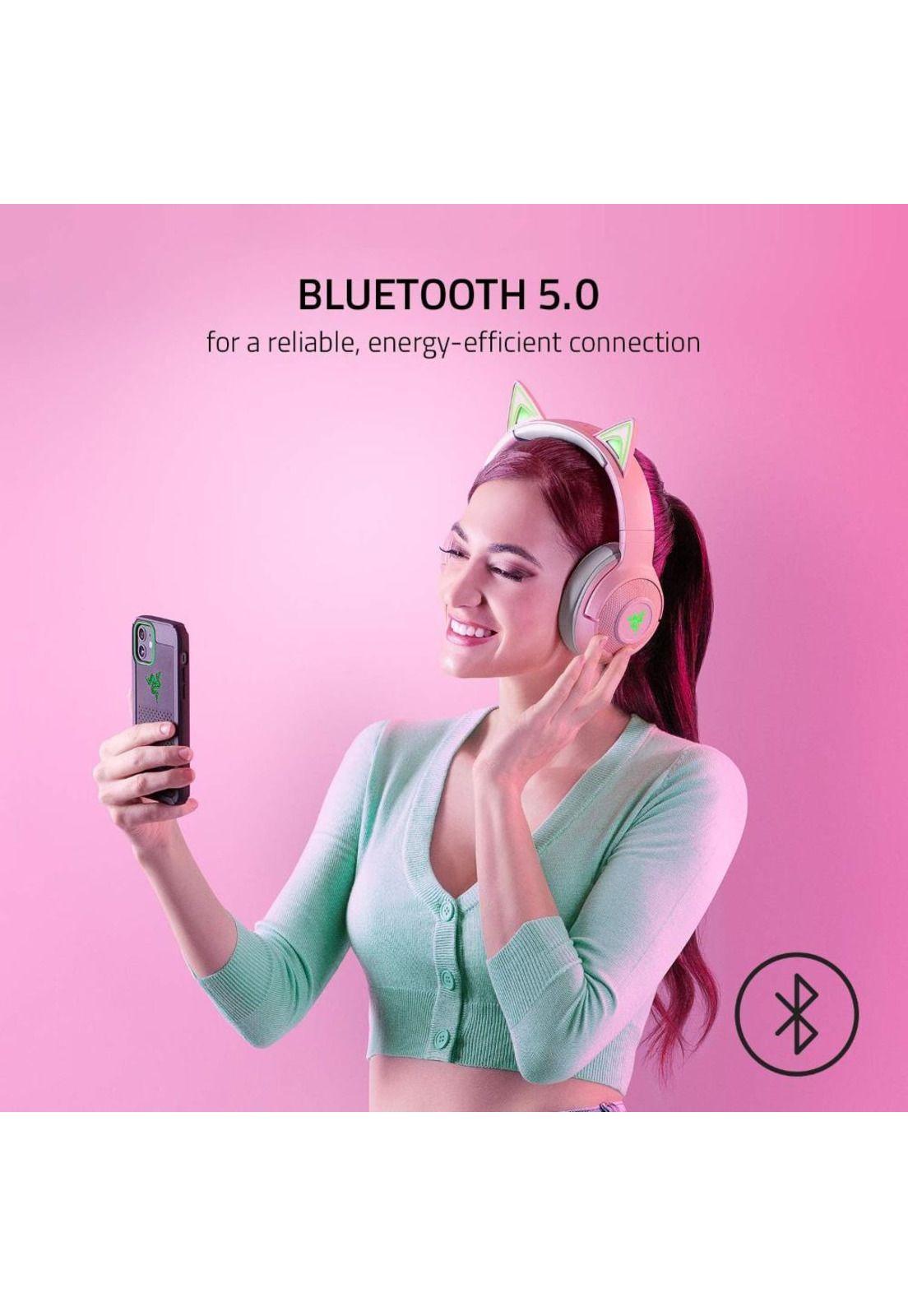 Audifonos Razer Rosado Kraken Bluetooth Kitty Gamer Edition-6