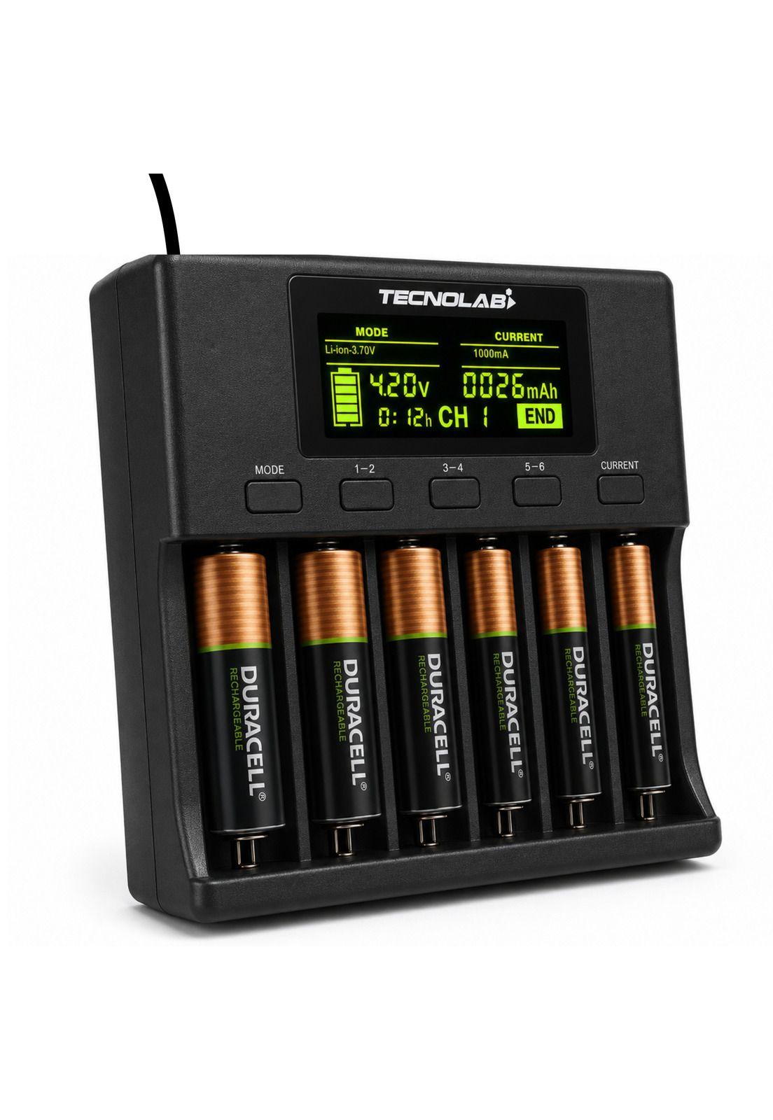 Cargador de Pilas Universal Carga Rápida para 6 Pilas TL110-0