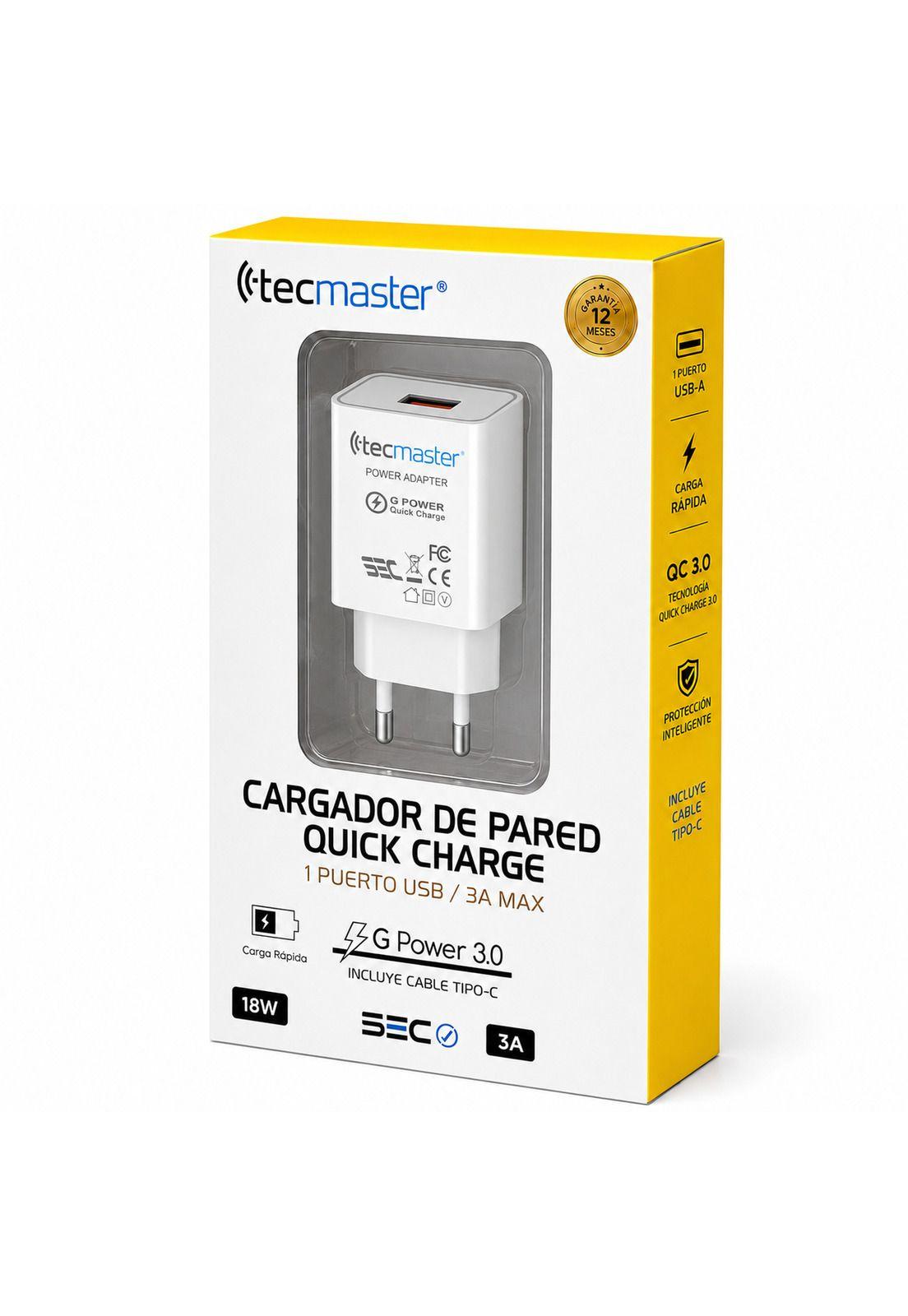 Cargador USB-C Quick Charge Smart Line 3A 18W SEC TM-200516-1