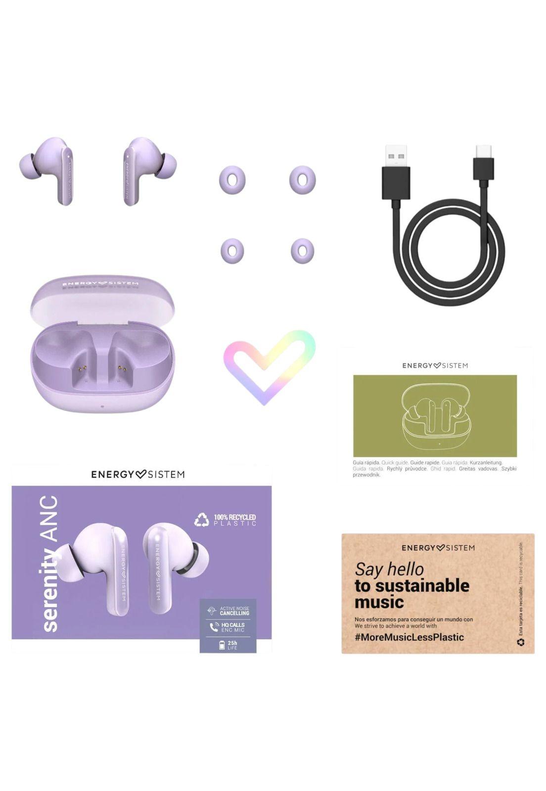 Audifonos Energy Sistem TWS Serenity ANC Violet 25H Autonomy-7