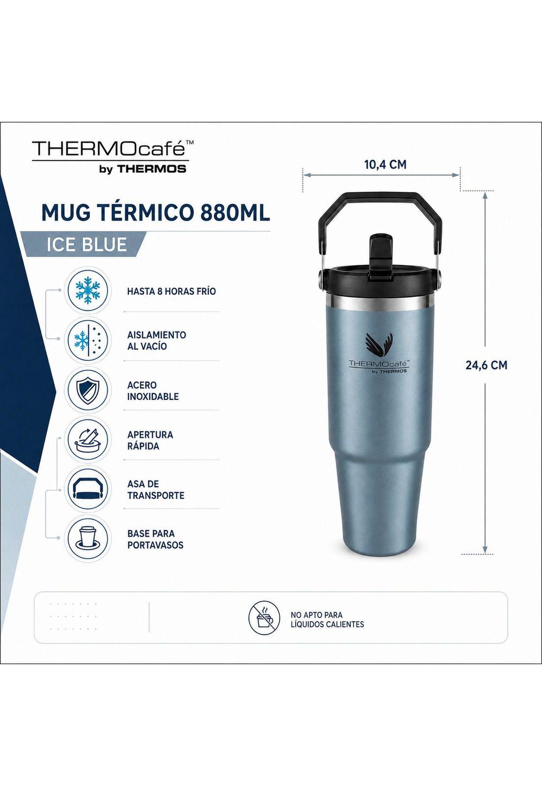 Vaso Térmico MUG Inox para Liquidos Frios 880ML Ice Blue-7