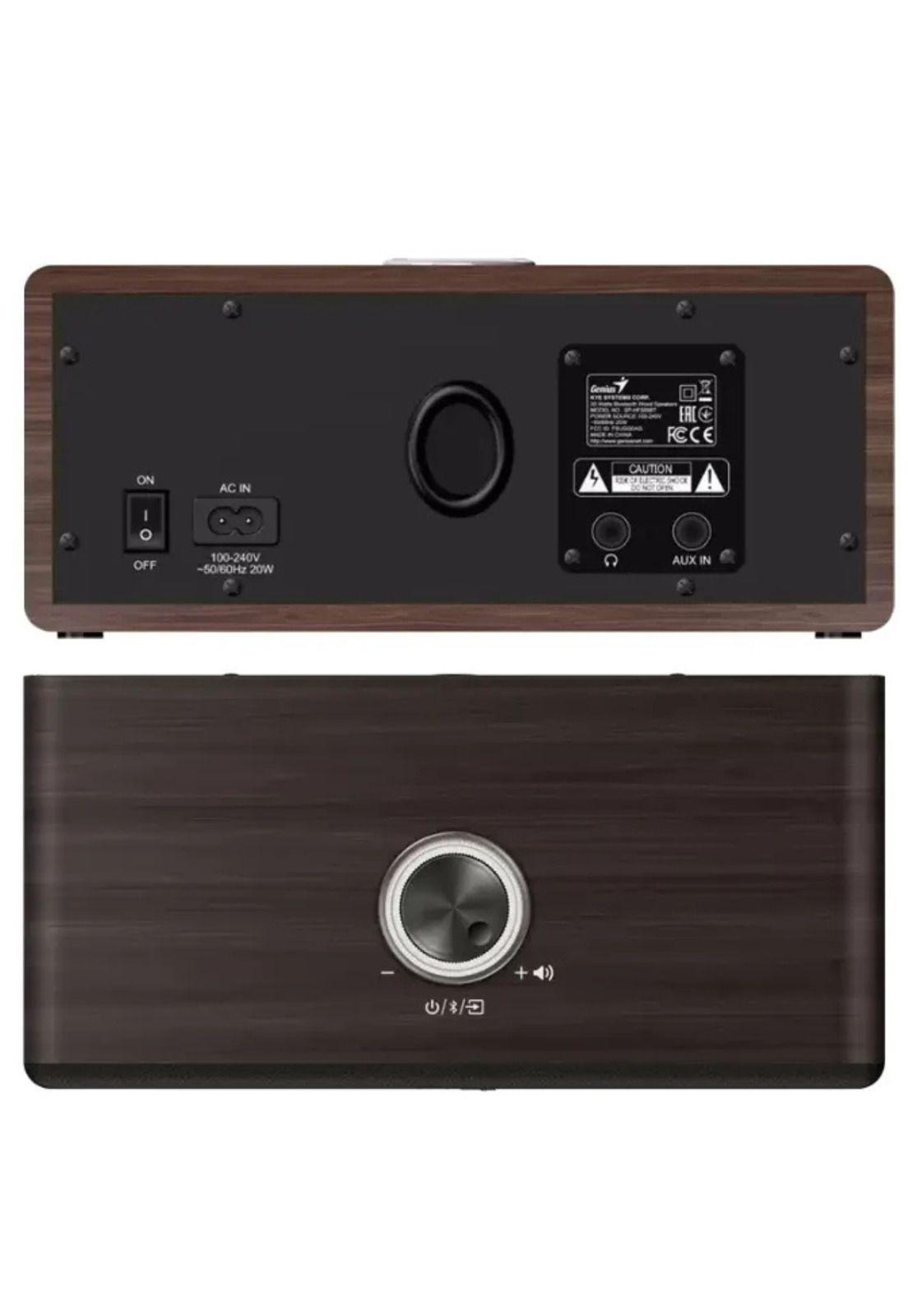 Parlante Genius Dark Brown Elegant 20W RMS Bluetooth HF505BT-4