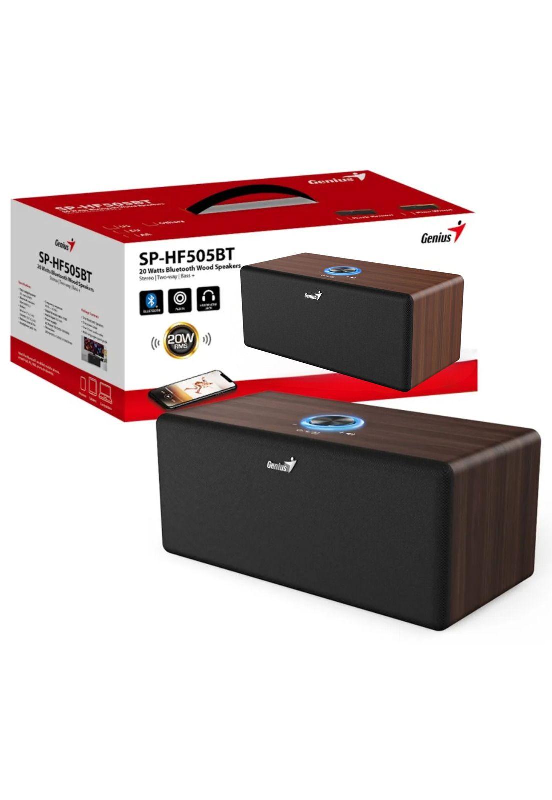 Parlante Genius Dark Brown Elegant 20W RMS Bluetooth HF505BT-6