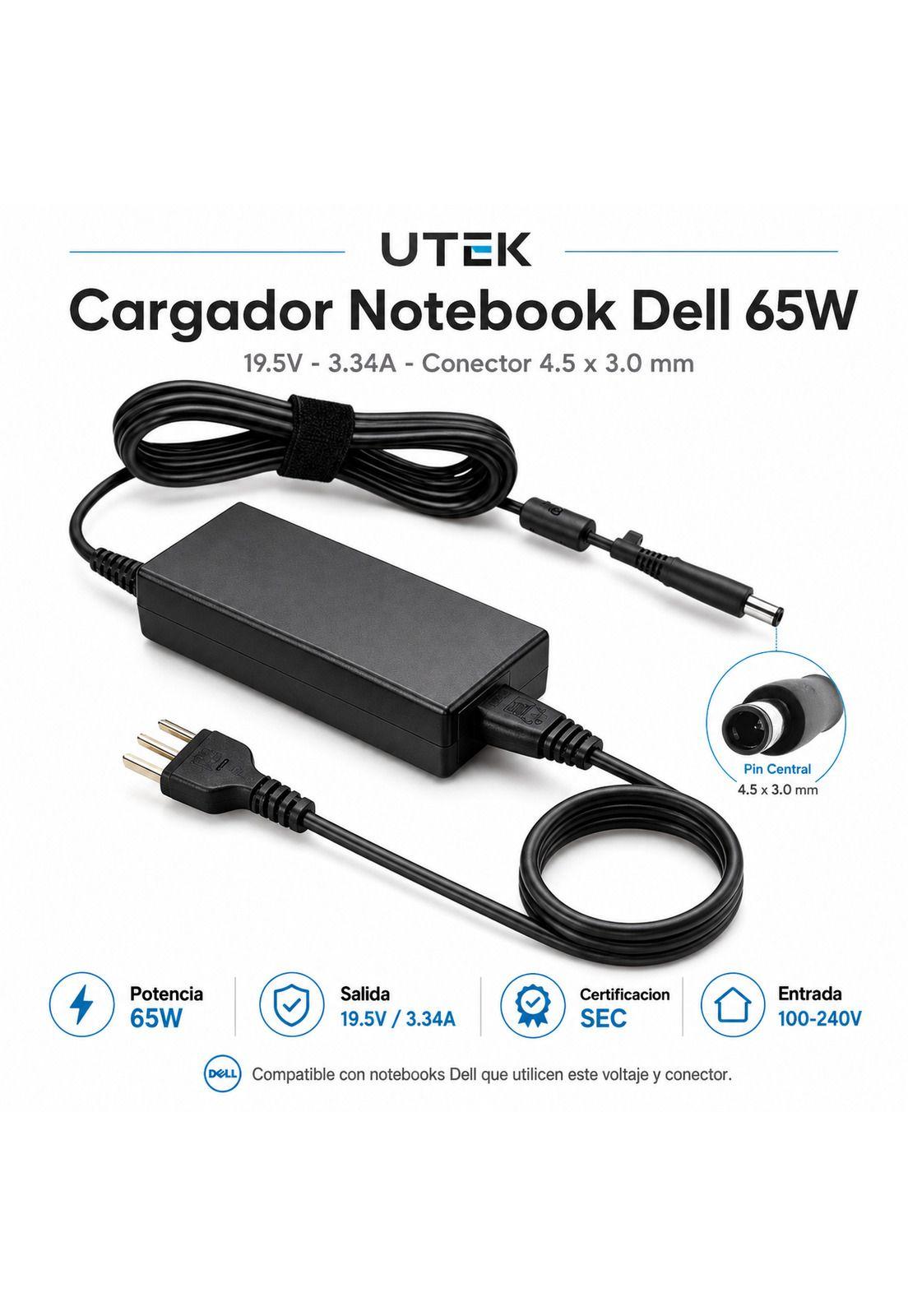 Cargador Notebook Para DELL 19.5V 3.34A 65W4.5*3.0m CERT SEC-5