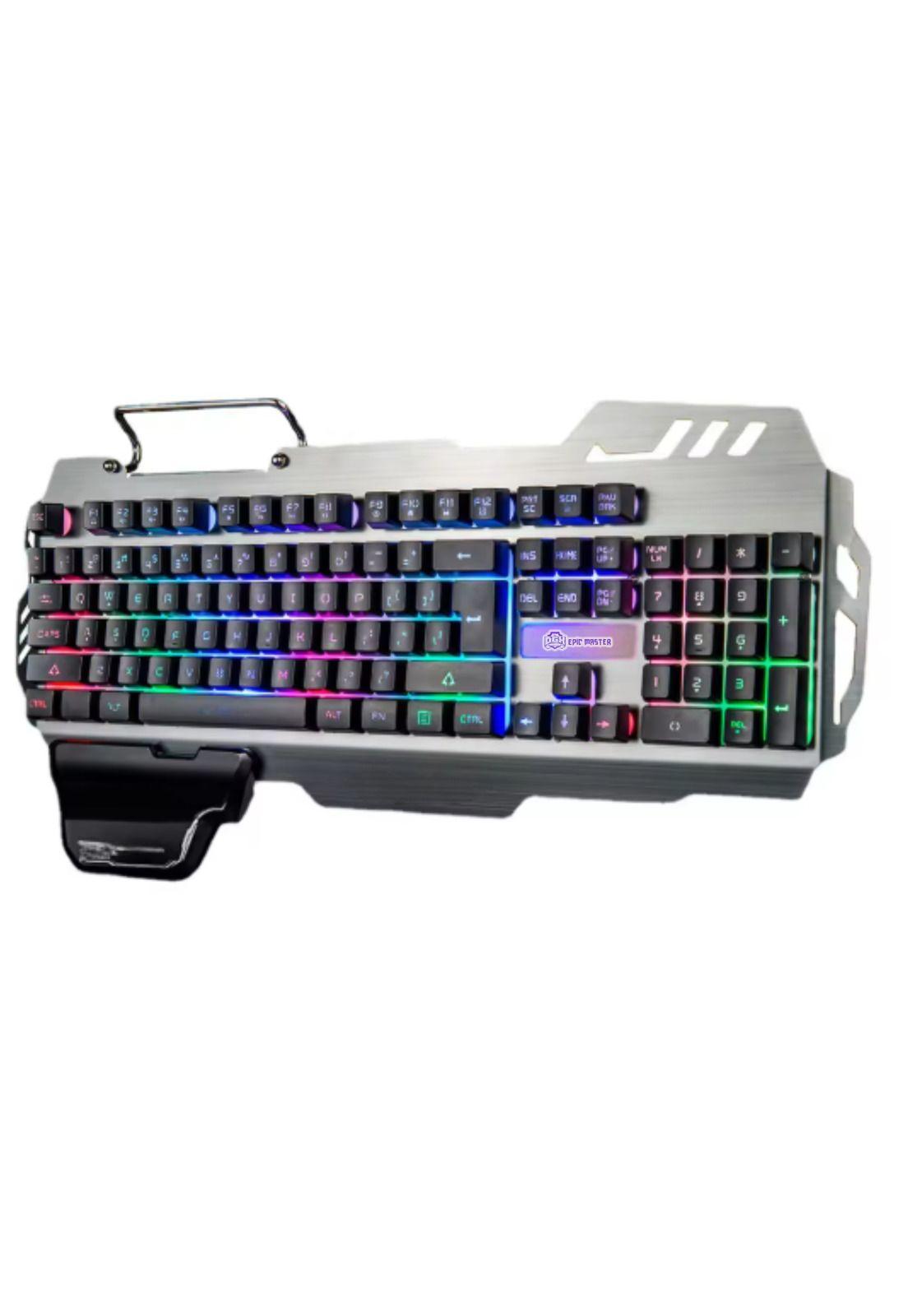 Teclado Gamer Profesional DGX Epic Master RGB + Apoya Muñeca-2