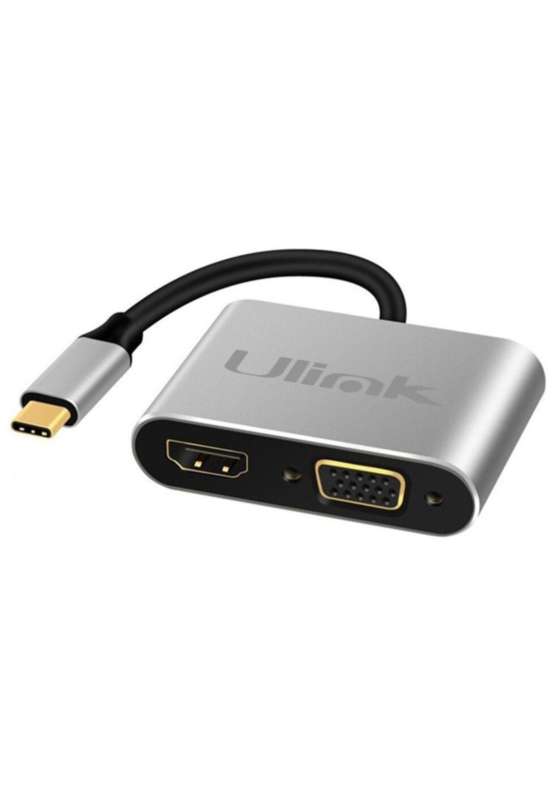 Hub Adaptador 4 en 1 Type-C a HDMI 4K + VGA + USB 3.0+ USB C-6