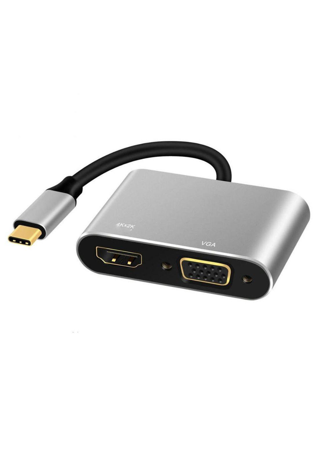 Hub Adaptador 4 en 1 Type-C a HDMI 4K + VGA + USB 3.0+ USB C-8