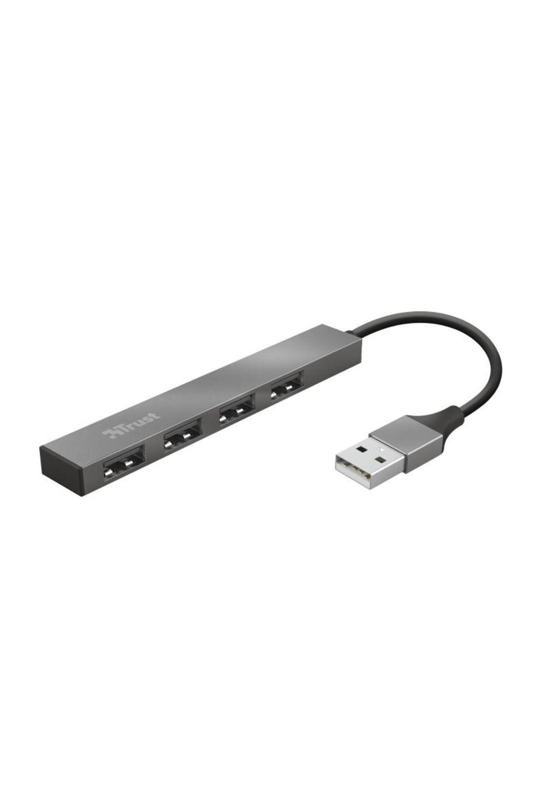 Hub Usb Trust Halyx 4 Puertos Usb 2.0 Flat Aluminium High Speed-0