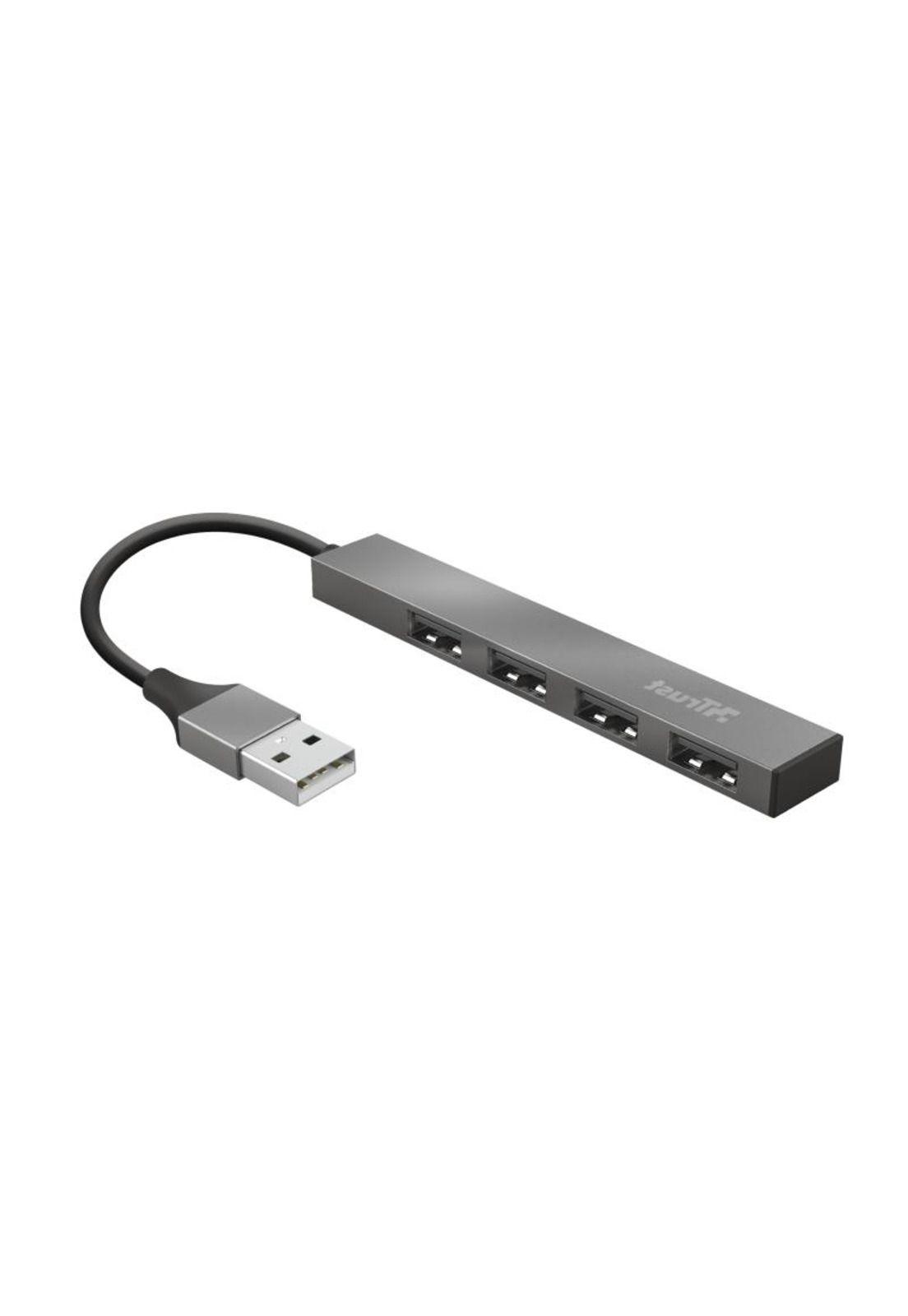 Hub Usb Trust Halyx 4 Puertos Usb 2.0 Flat Aluminium High Speed-1