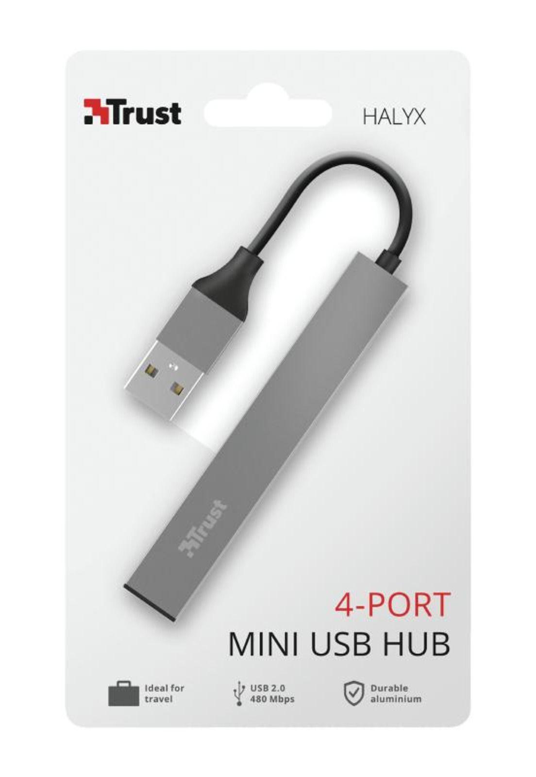 Hub Usb Trust Halyx 4 Puertos Usb 2.0 Flat Aluminium High Speed-5