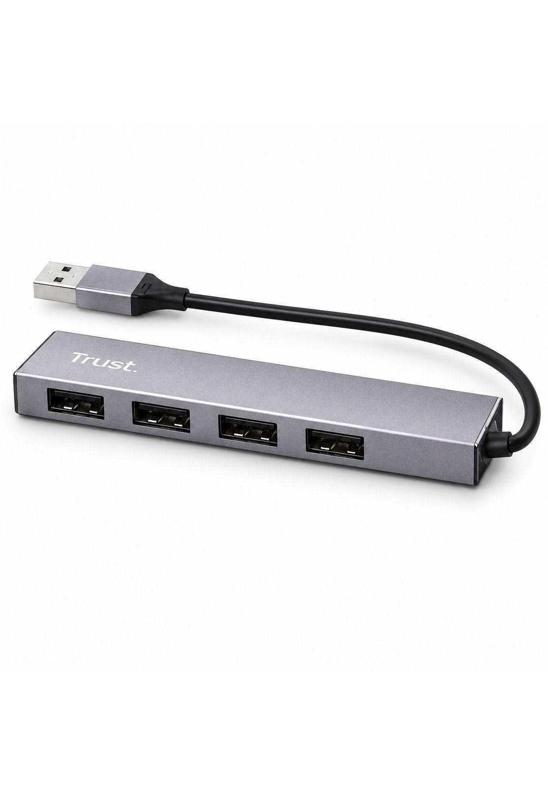 Hub Usb Trust Halyx 4 Puertos Usb 2.0 Flat Aluminium High Speed-4
