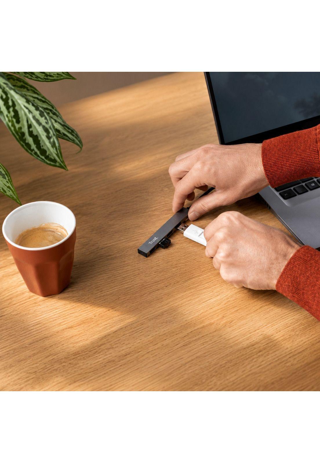 Hub Usb Trust Halyx 4 Puertos Usb 2.0 Flat Aluminium High Speed-6