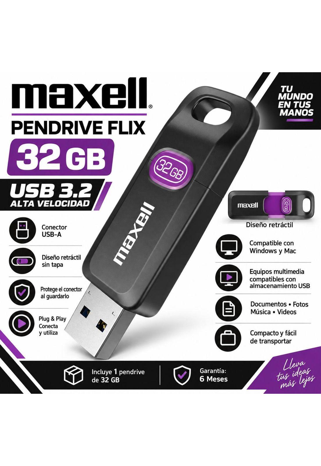 Pendrive Maxell Flix 32GB USB 3.2 High Speed-3
