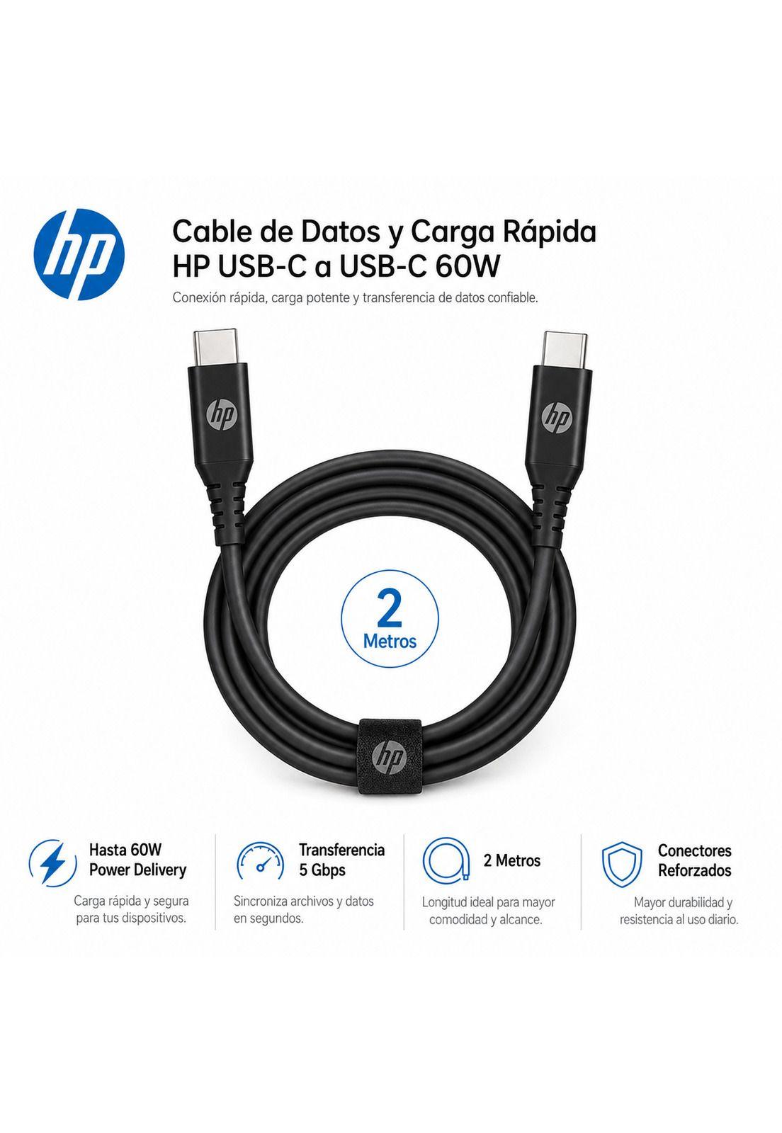 Cable HP USB-C a USB-C Power Delivery 60W HP 2 Metros-6