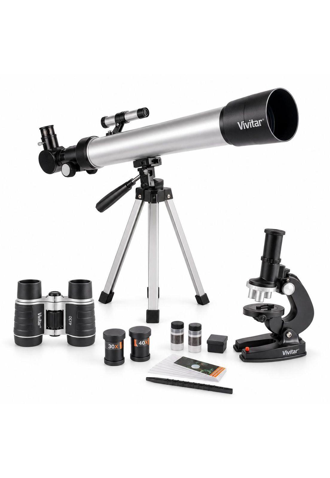 Pack Telescopio Microscopio y Binoculares Vivitar-8