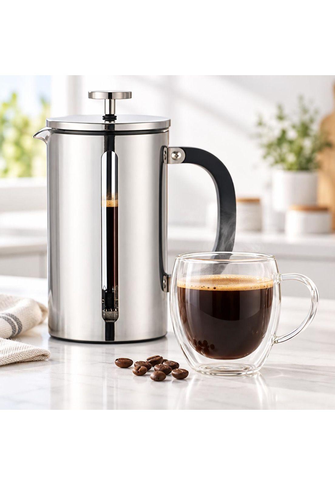 Cafetera Francesa Premium de Acero Inoxidable Cuiscent 1LT-3