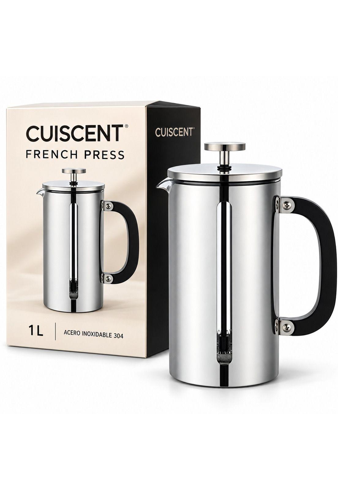 Cafetera Francesa Premium de Acero Inoxidable Cuiscent 1LT-6