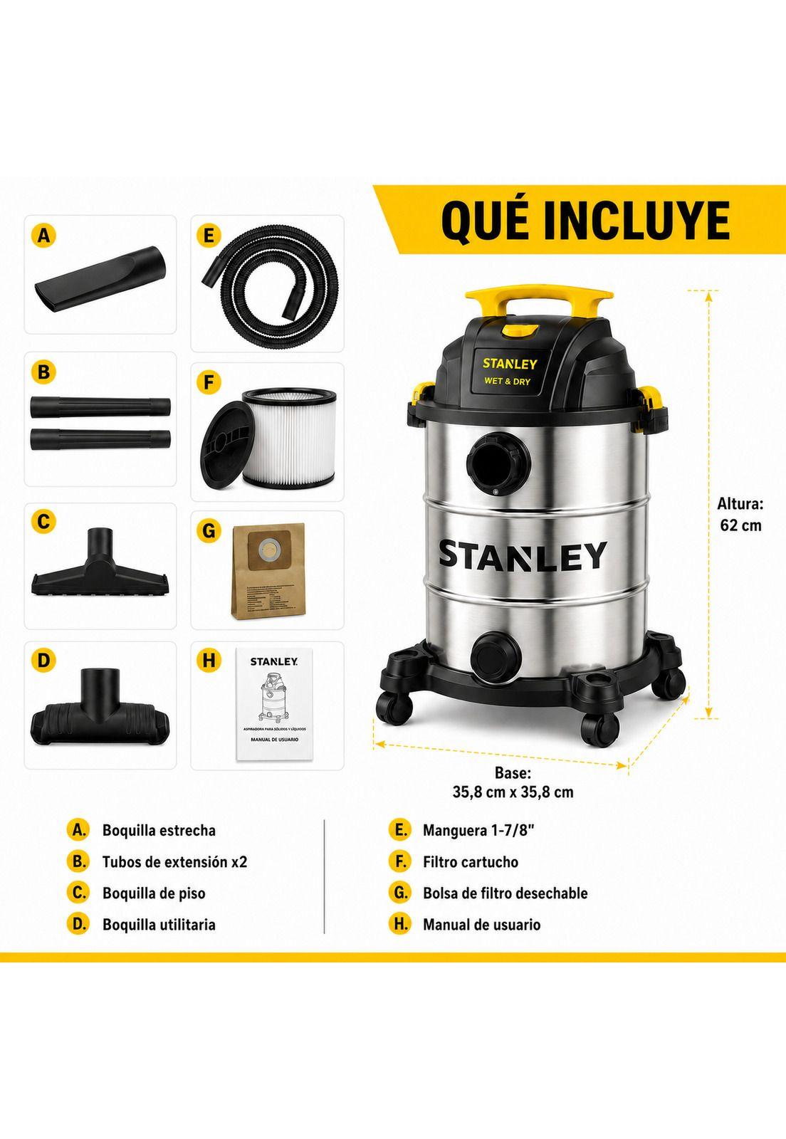 Aspiradora Profesional Stanley 30LT Polvo & Agua SL19117-5