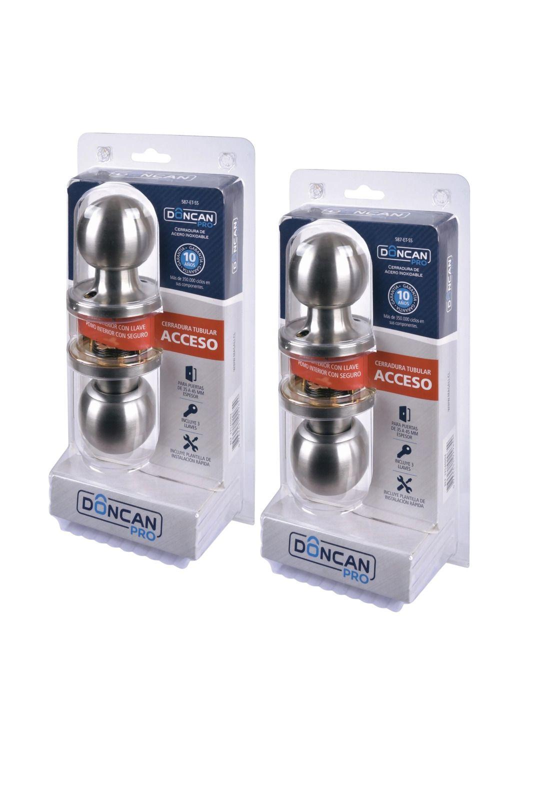 Pack de 2 Cerraduras de Acceso Doncan Pro Acero Inoxidable-0