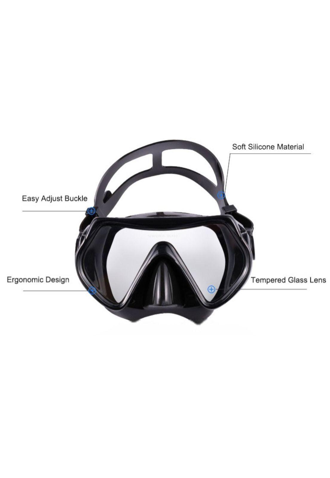 Mascara de Buceo Anti Fugas de Vidrio Templado con Snorkel-8