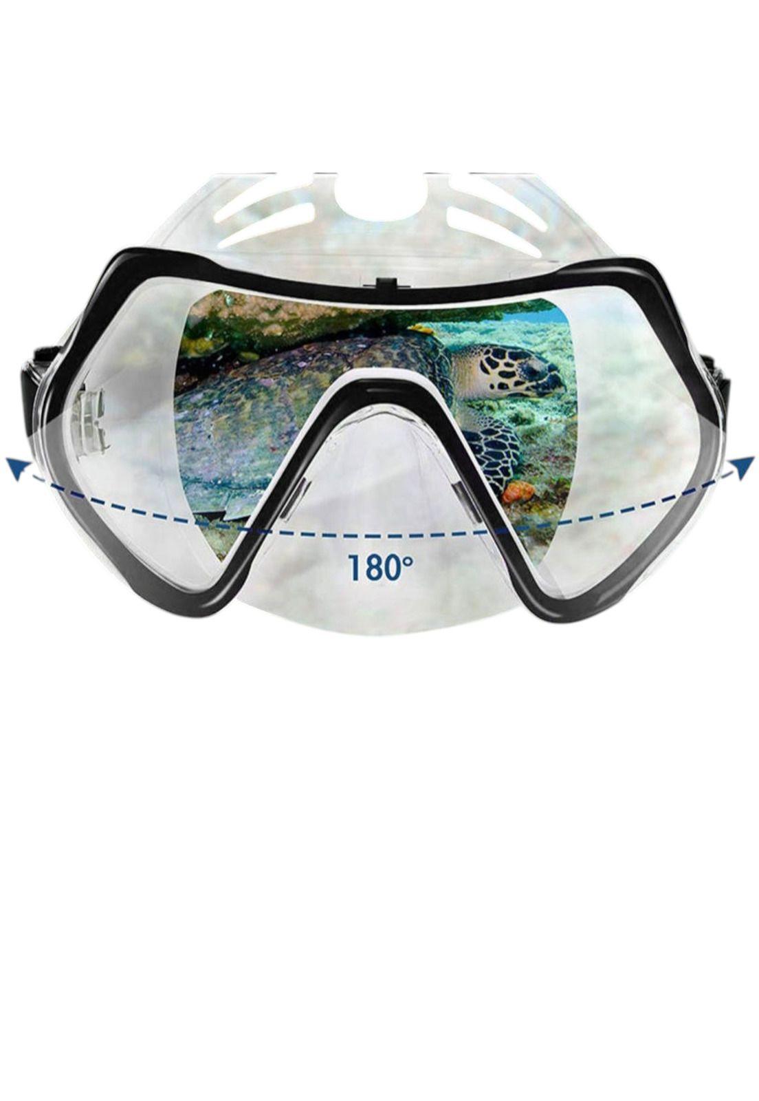 Mascara de Buceo Anti Fugas de Vidrio Templado con Snorkel-9