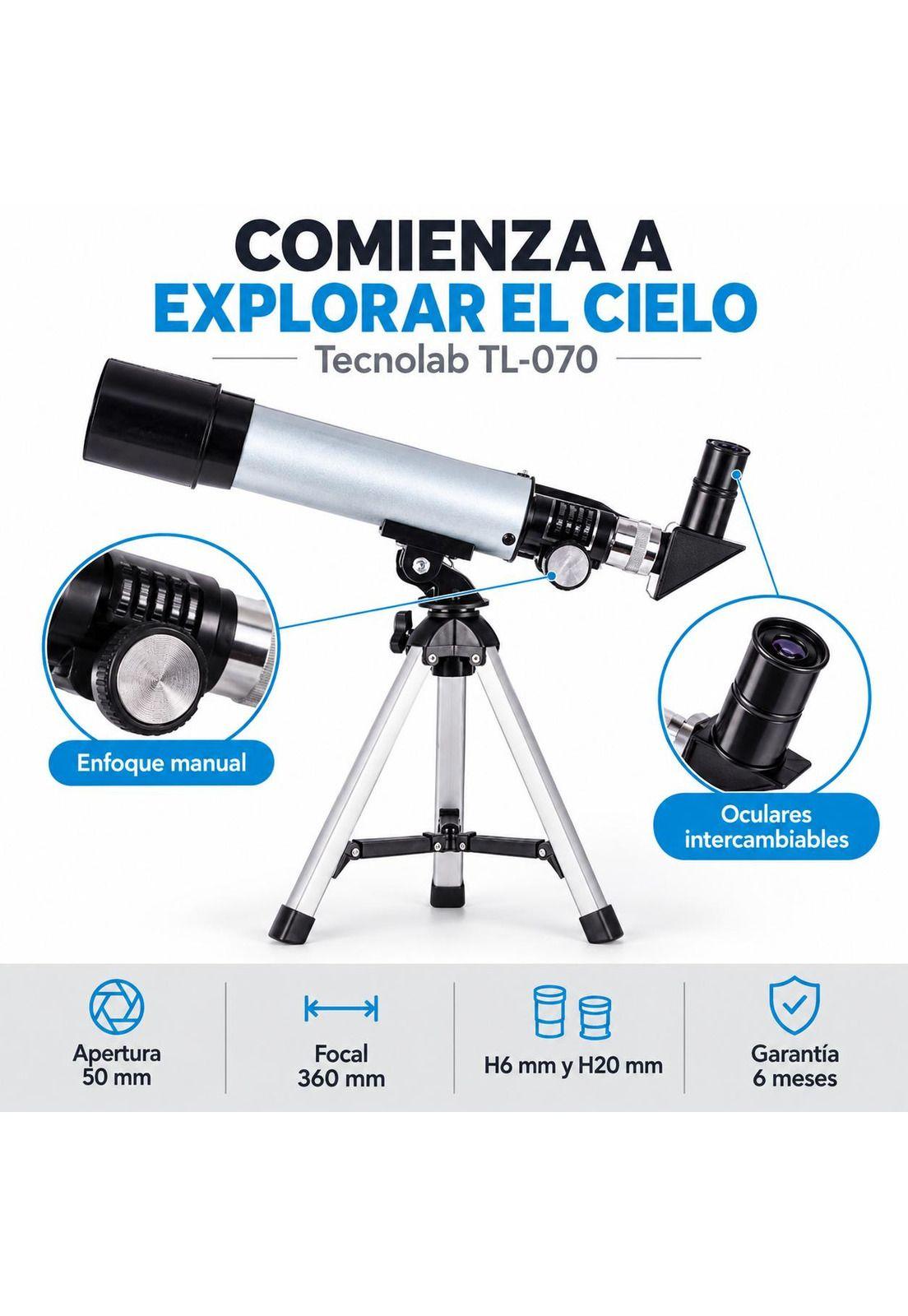 Telescopio Astronómico Monocular 90X HD de Aluminio TL-070-6