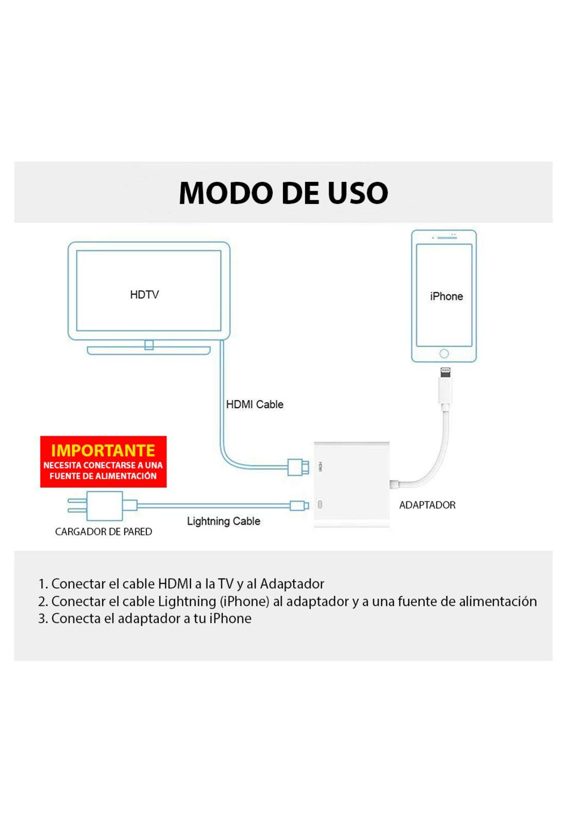 Adaptador Lightning A HDMI para iPhone / iOS/ iPad TL-113-4