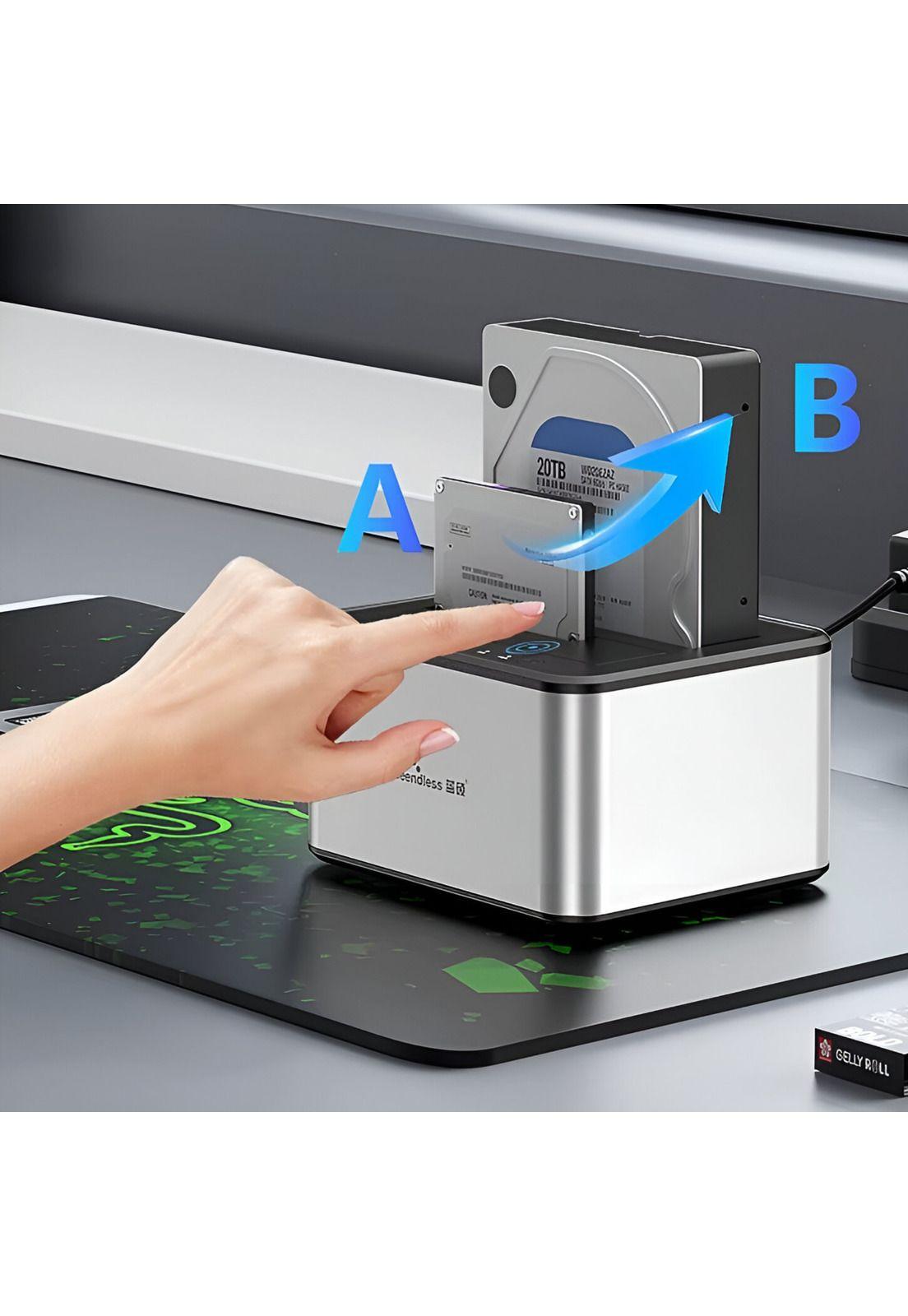 Lector de Discos SATA USB 3.0 Dock Station Dual 5 GBPS K250D-4