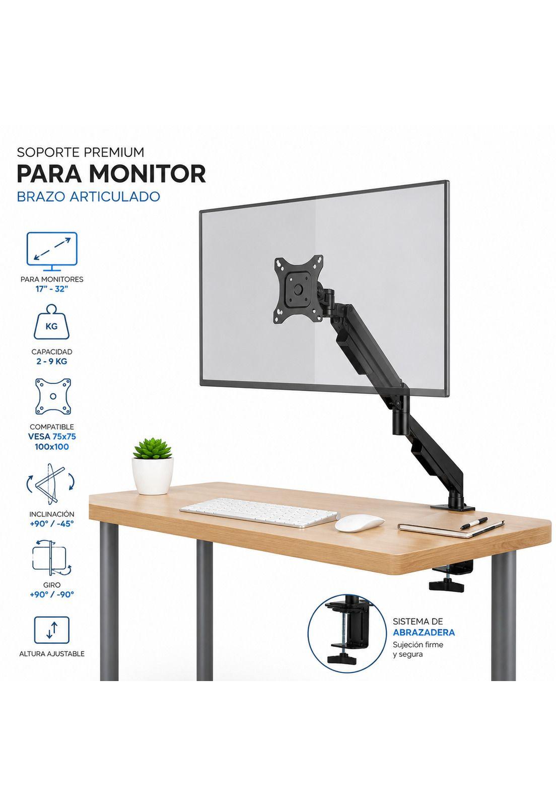 Soporte de Monitor Articulado para Mesa hasta 32" / 10KG Max-6