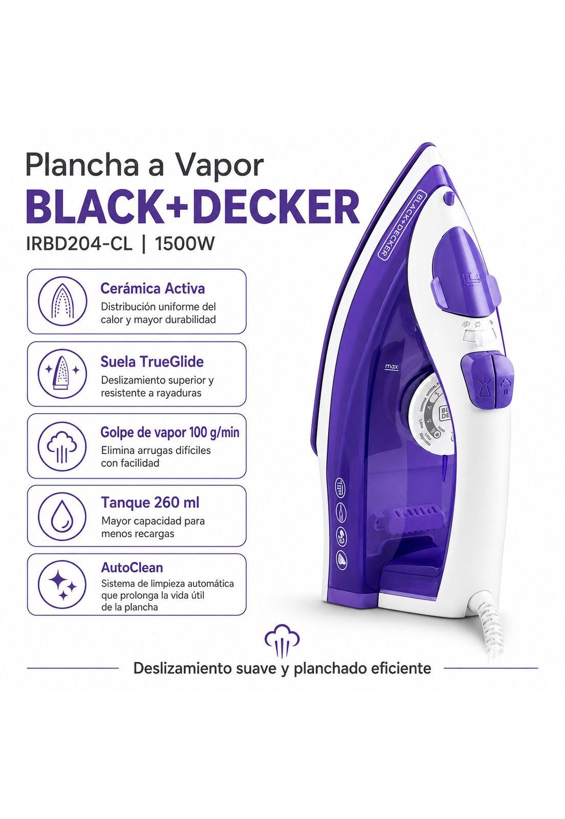 Plancha de Ropa con Rociador de Vapor Black+Decker BD204-CL-3