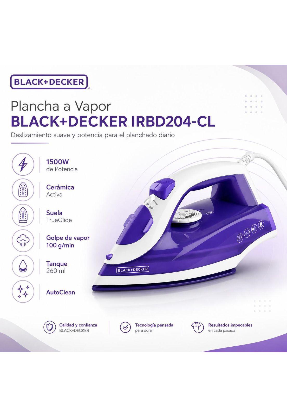 Plancha de Ropa con Rociador de Vapor Black+Decker BD204-CL-4
