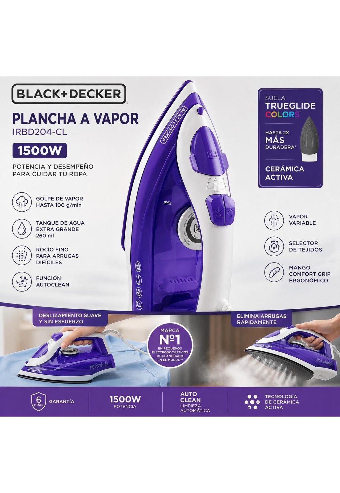 Plancha de Ropa con Rociador de Vapor Black+Decker BD204-CL-5
