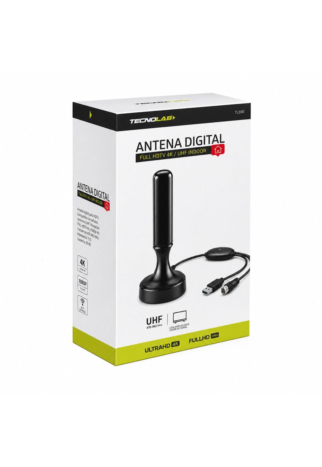 Antena de TV Digital Amplificada 5MT 4K Ultra HD / FHD TL590-6