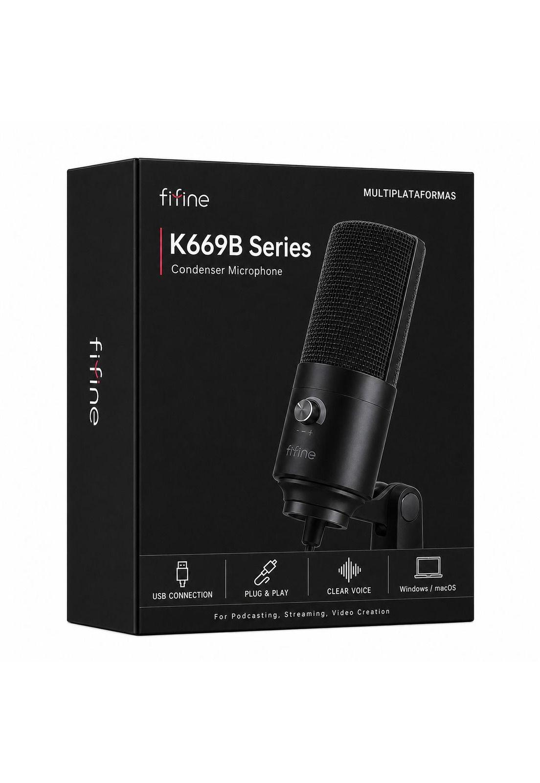 Micrófono Condensador USB Multiplataformas Fifine K669BK Pro-0