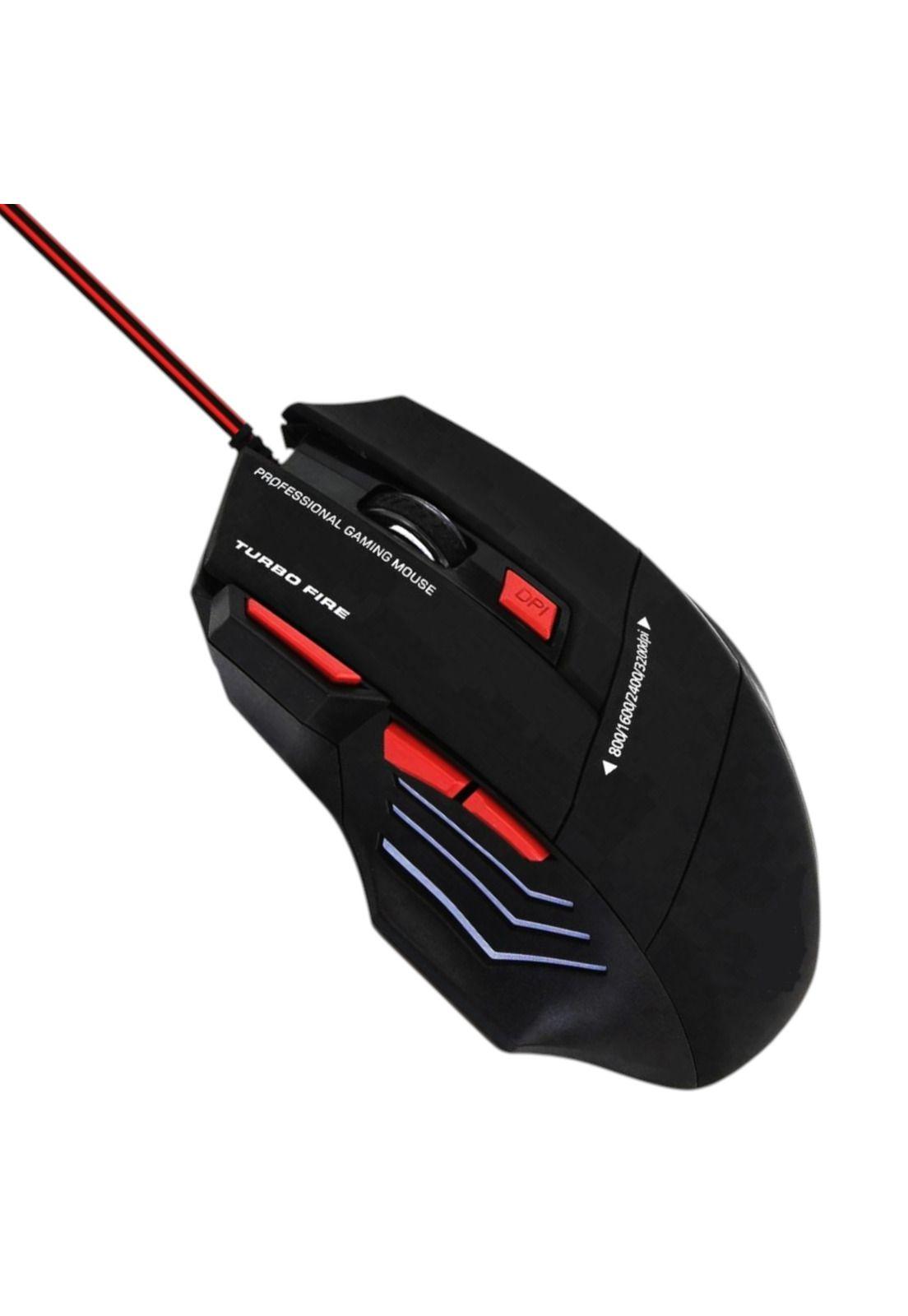 Mouse Gamer 7 Botones 3200 DPI + Turbo Fire Reptilex Rx0006-2