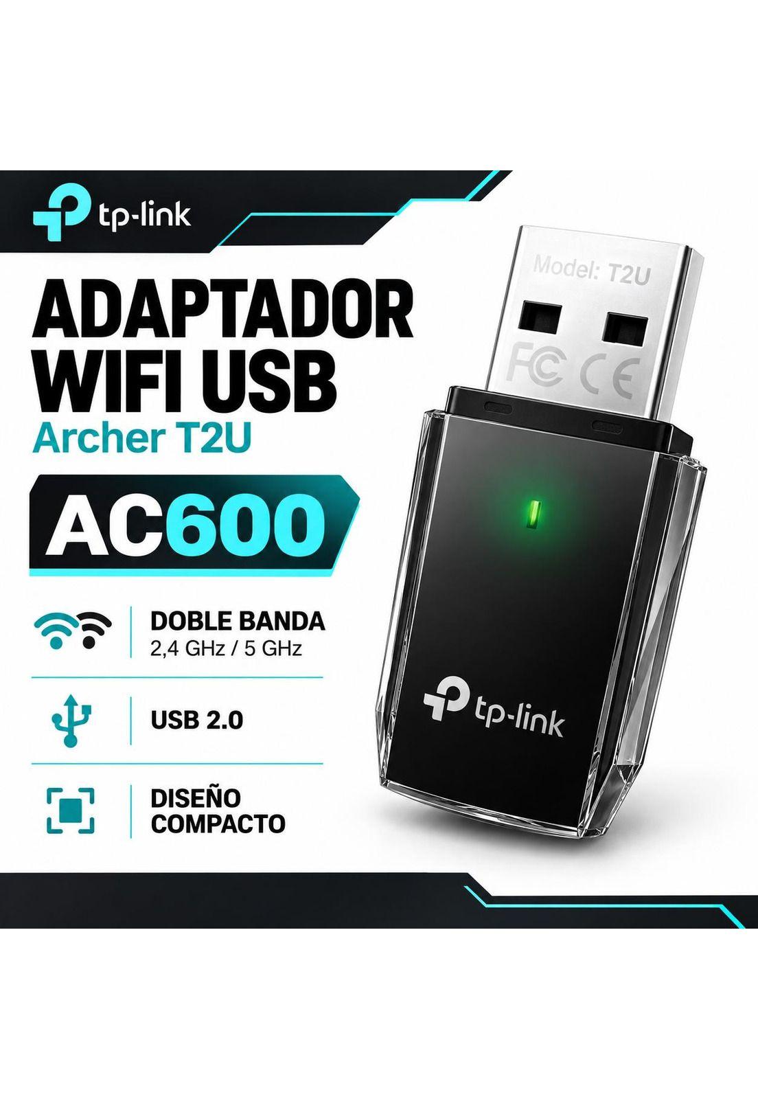 Adaptador Wifi Usb Tp-Link Doble Banda Full Speed 600 Mbps Archer T2U-4