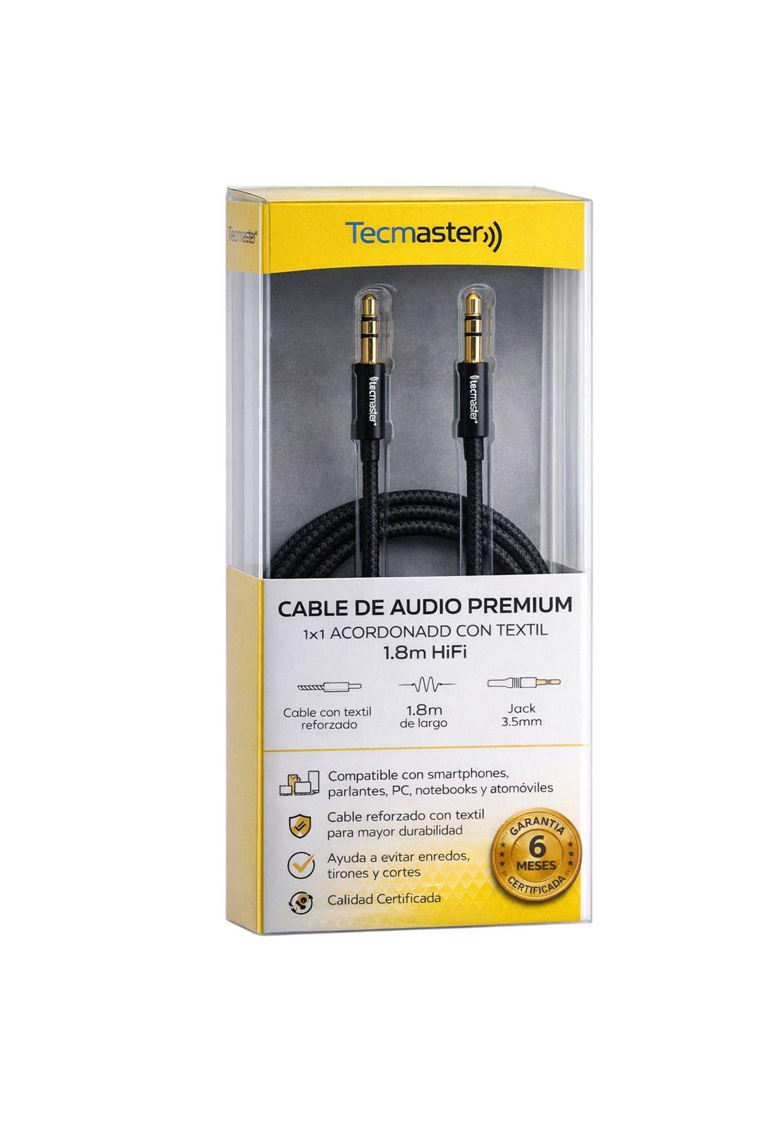 Cable De Audio Premium 1x1 Acordonado con Textil 1.8m HiFI-6
