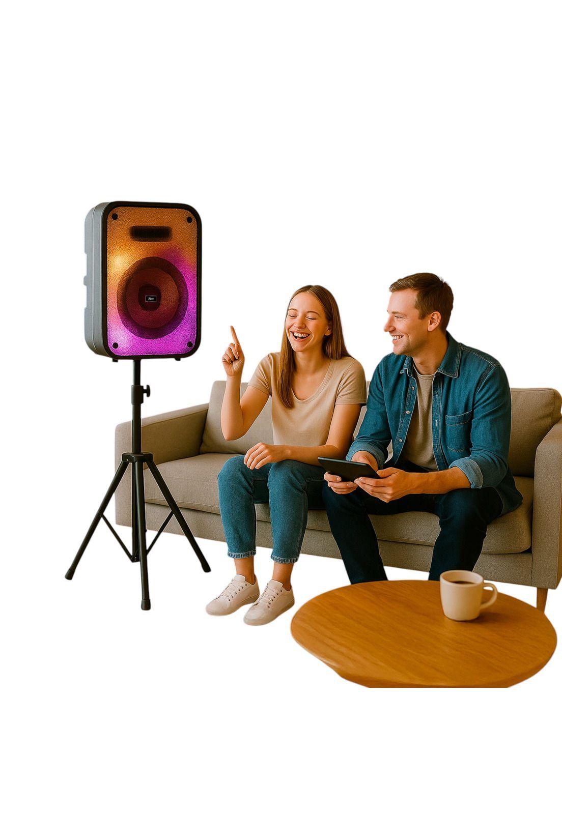 Parlante Bluetooth Flaming Ambiglow 12" RGB (Atril+ Mic) 30W-9