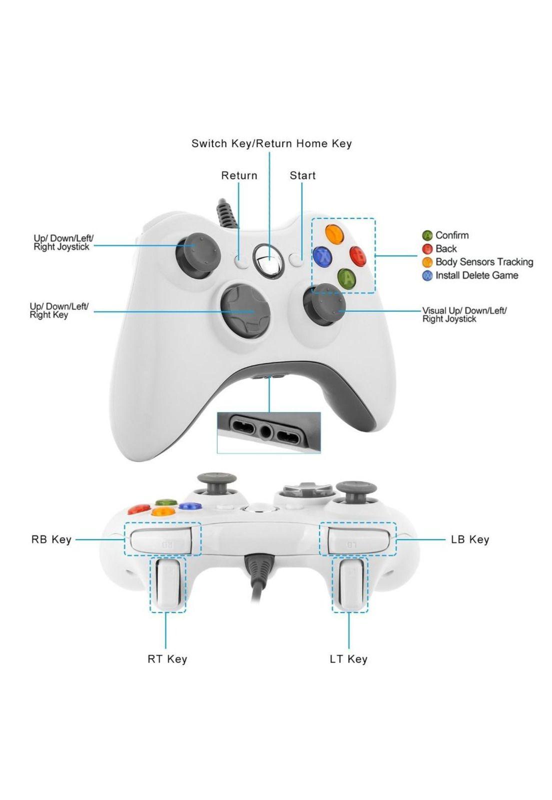 Joystick USB para XBOX 360 & PC Wired Edition X-360 White-5